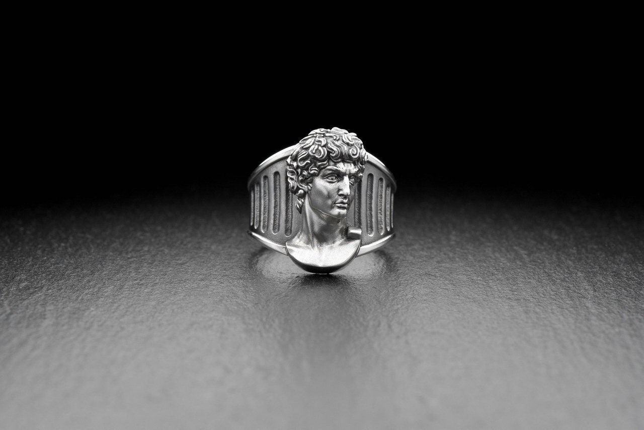 Sterling Silver David Sculpture Ring: Renaissance Art Jewelry (etsy image id: 4967539271)