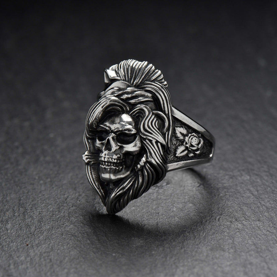 Sterling Silver Amy Winehouse Skull Ring: Handmade Halloween Jewelry (etsy image id: 4994512667)
