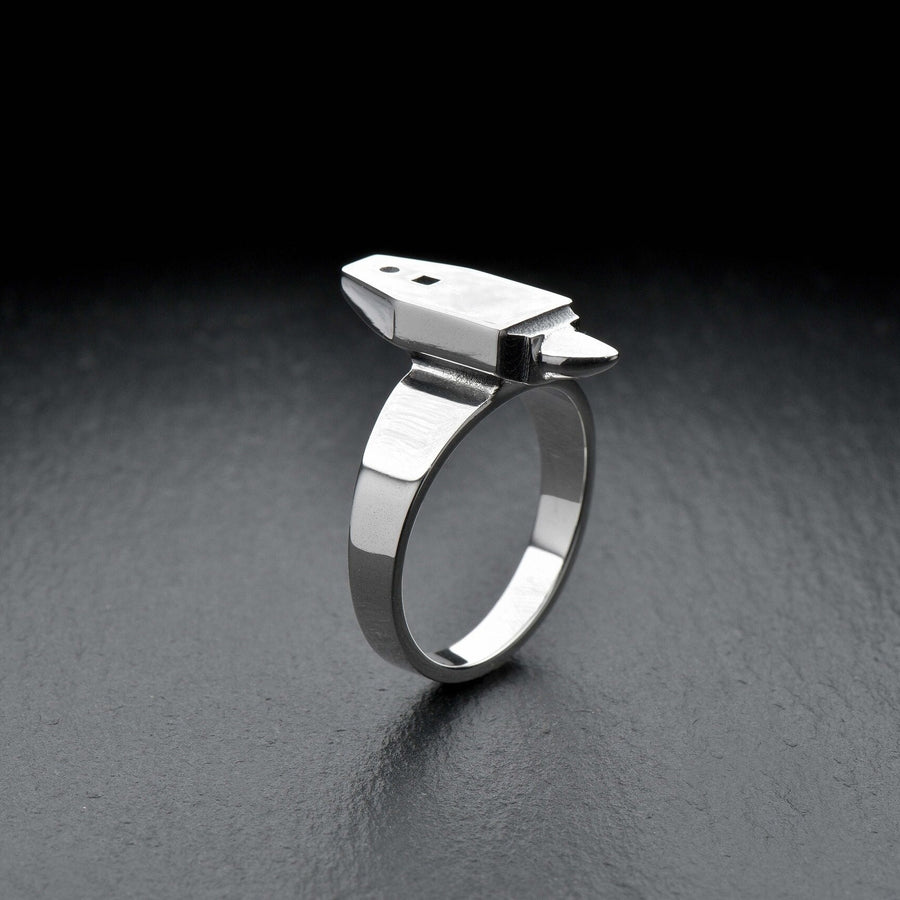 Sterling Silver Anvil Ring: Handmade Mens Signet Jewelry (etsy image id: 4996069106)