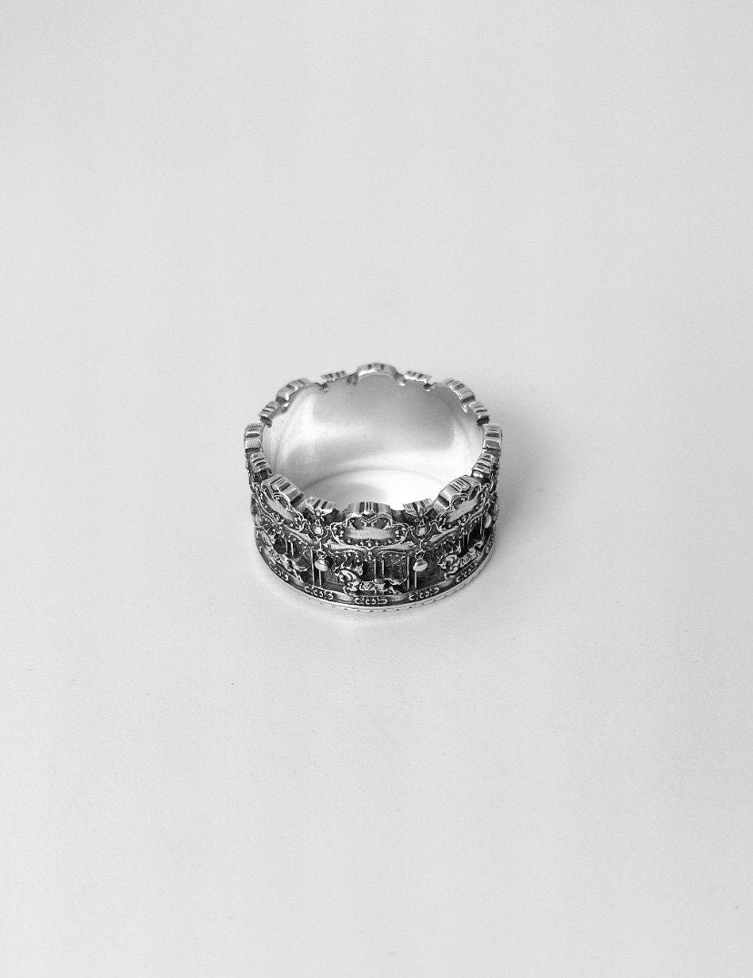 Step right up and discover the enchantment of our Sterling Silver Ring "Carousel." Inspired by the whimsical joy of a carnival carousel, this ring is a true masterpiece of craftsmanship. (etsy image id: 5002557818)