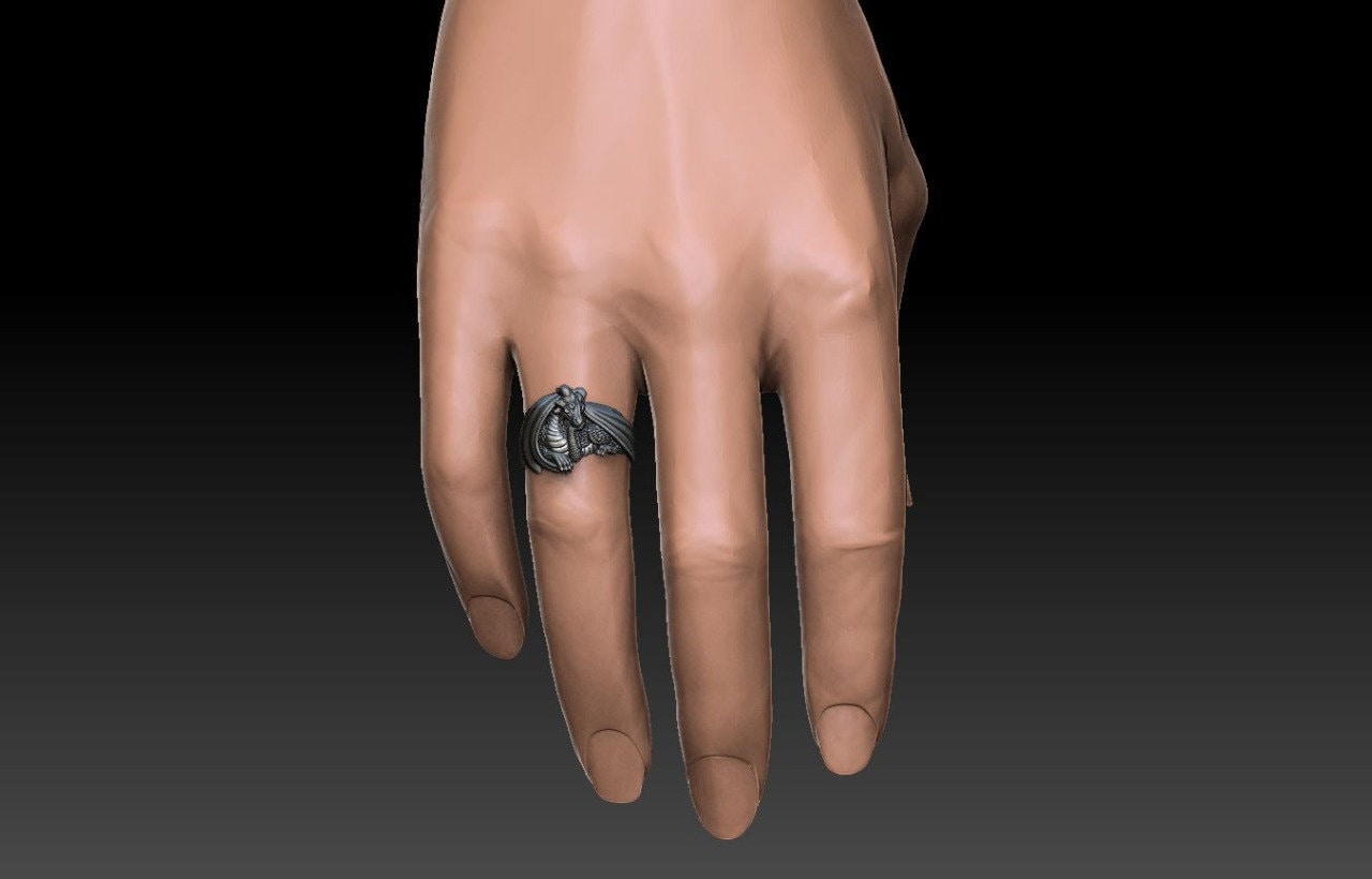 Sterling Silver Dragon Ring: Handmade Fantasy Jewelry (etsy image id: 5064835174)