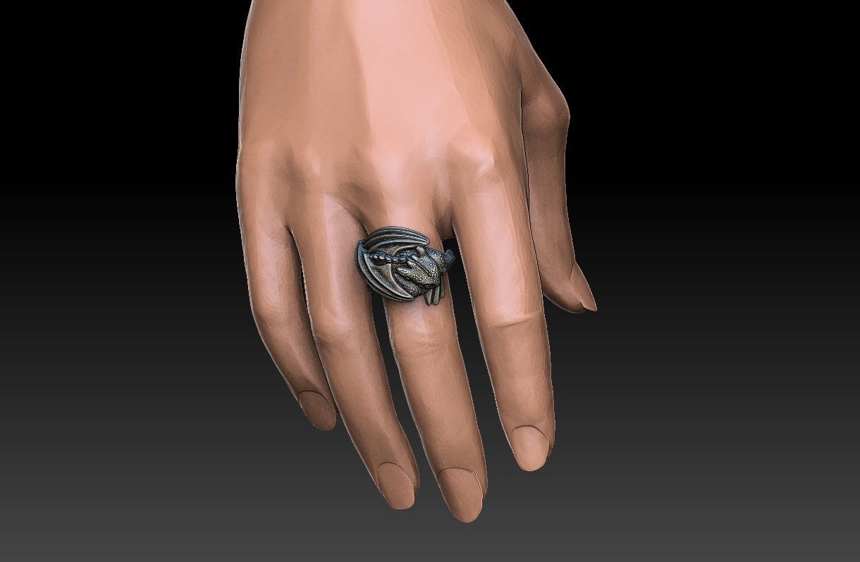 Sterling Silver Dragon Ring: Handmade Dragon Jewelry __etsy:5065342356