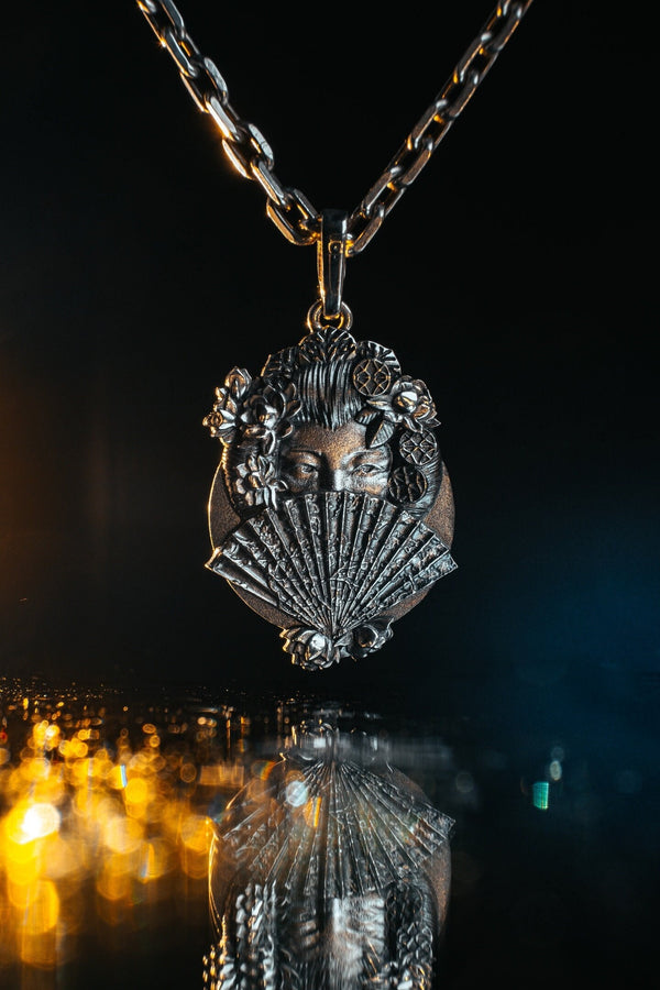 Sterling Silver Geisha Pendant: Handmade Japan Necklace (etsy image id: 5581135653)