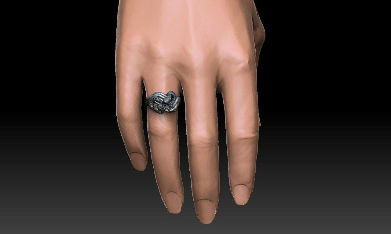 Sterling Silver Snake Ring: Handmade Serpent Jewelry (etsy image id: 5113065603)