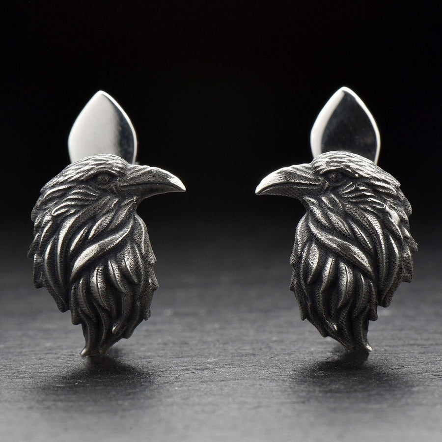 Oxidized Sterling Silver Crow Earrings: Gothic Raven Jewelry (etsy image id: 5228373986)