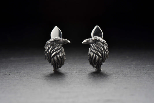 Oxidized Sterling Silver Crow Earrings: Gothic Raven Jewelry (etsy image id: 5228377230)