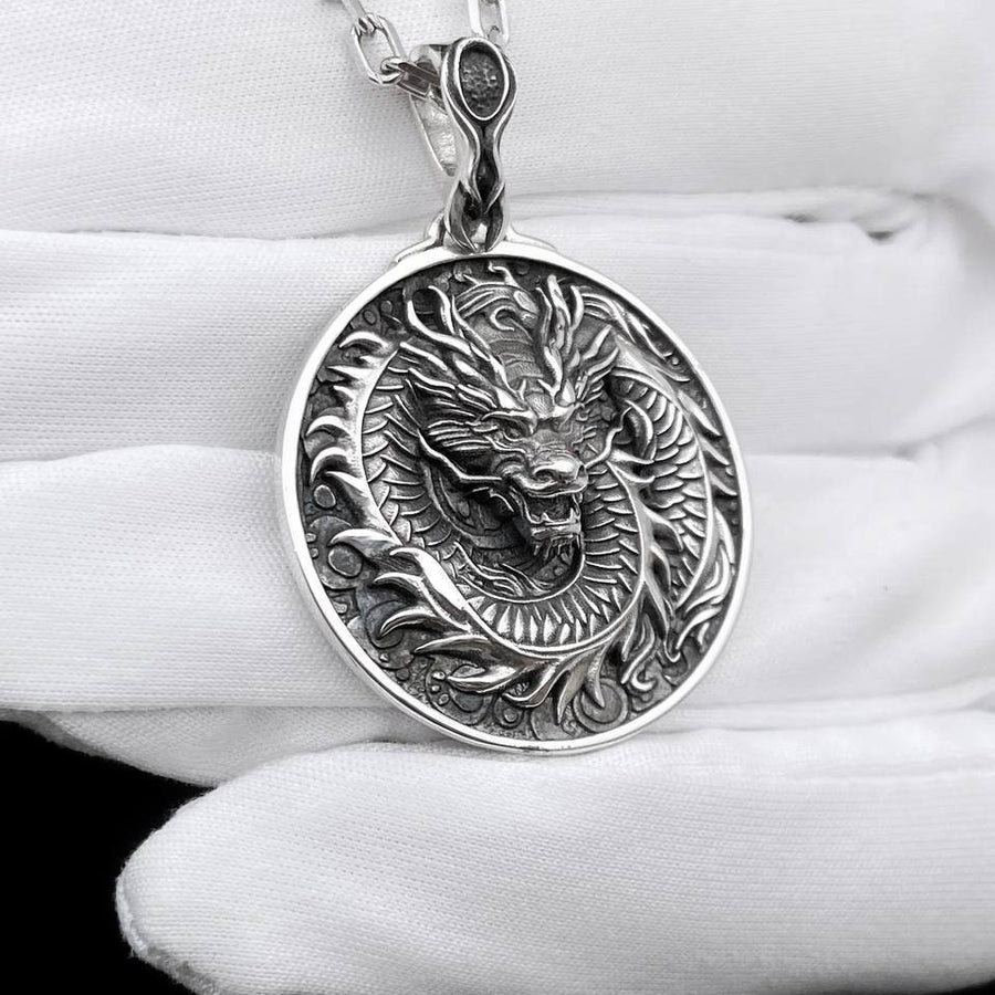 Sterling Silver Chinese Dragon Pendant Necklace: Handmade Dragon Jewelry (etsy image id: 5396847028)