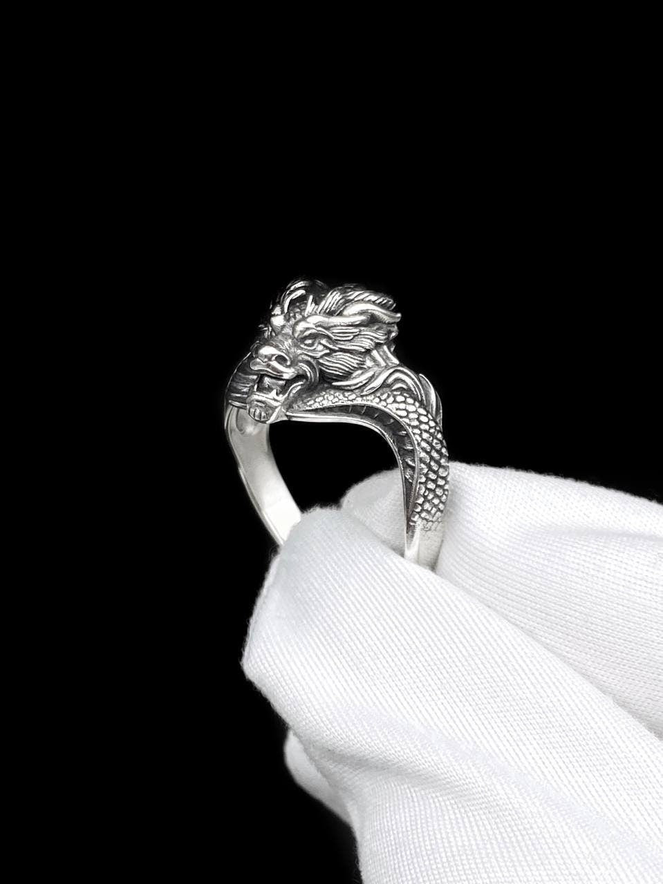 Sterling Silver Chinese Dragon Ring: Handmade Fantasy Jewelry (etsy image id: 5396866642)