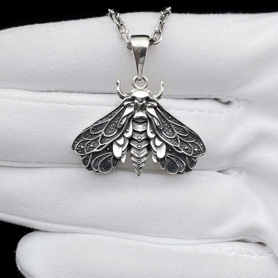 Sterling Silver Moth Pendant: Handmade Insect Necklace (etsy image id: 5475599240)