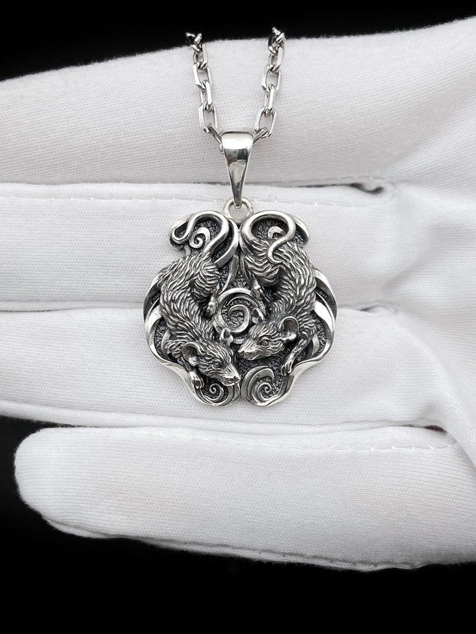 Sterling Silver Mice Pendant, Handmade Animal Lover Necklace (etsy image id: 5479346490)