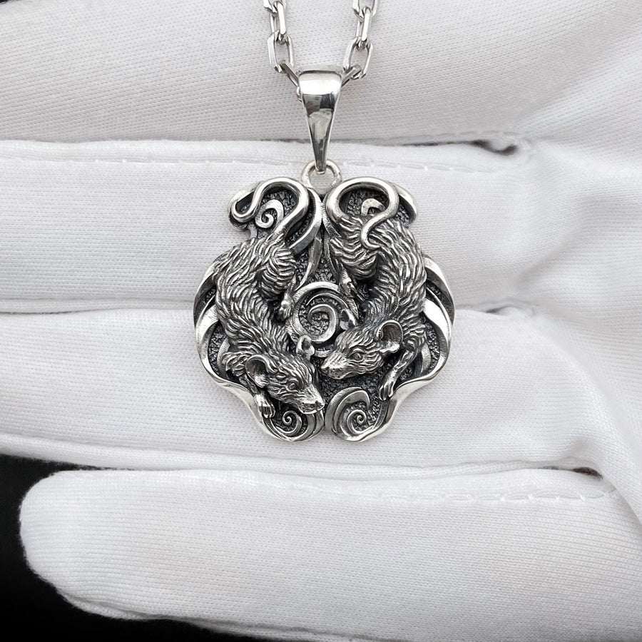 Sterling Silver Mice Pendant, Handmade Animal Lover Necklace (etsy image id: 5479346490)
