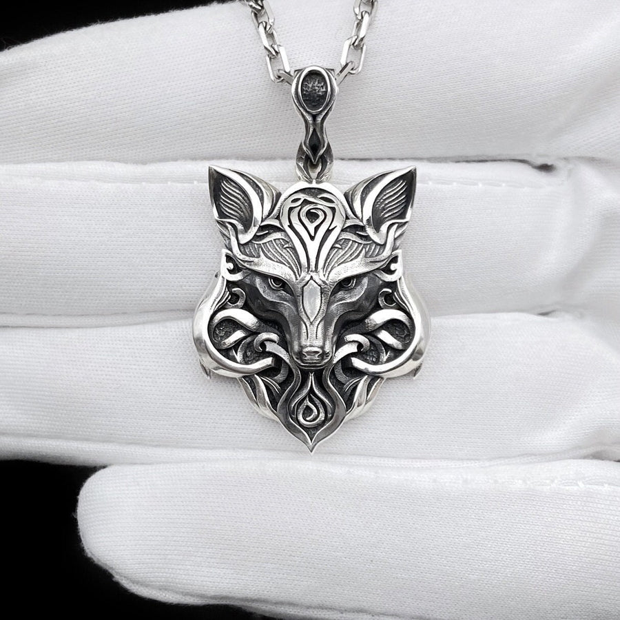 Gothic Fox Pendant Silver – Sterling Silver Fox Necklace | Mystical Animal Totem Jewelry for Men and Women (etsy image id: 5523680275)