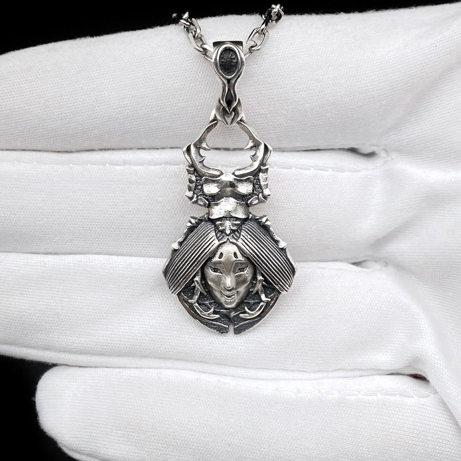 Sterling Silver Noh Mask Pendant: Handmade Japanese Jewelry (etsy image id: 5527534527)