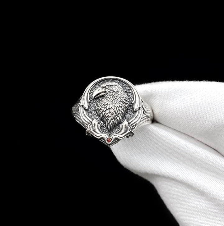 Oxidized Sterling Silver Raven Ring: Gothic Norse Bird Totem (etsy image id: 5544837354)