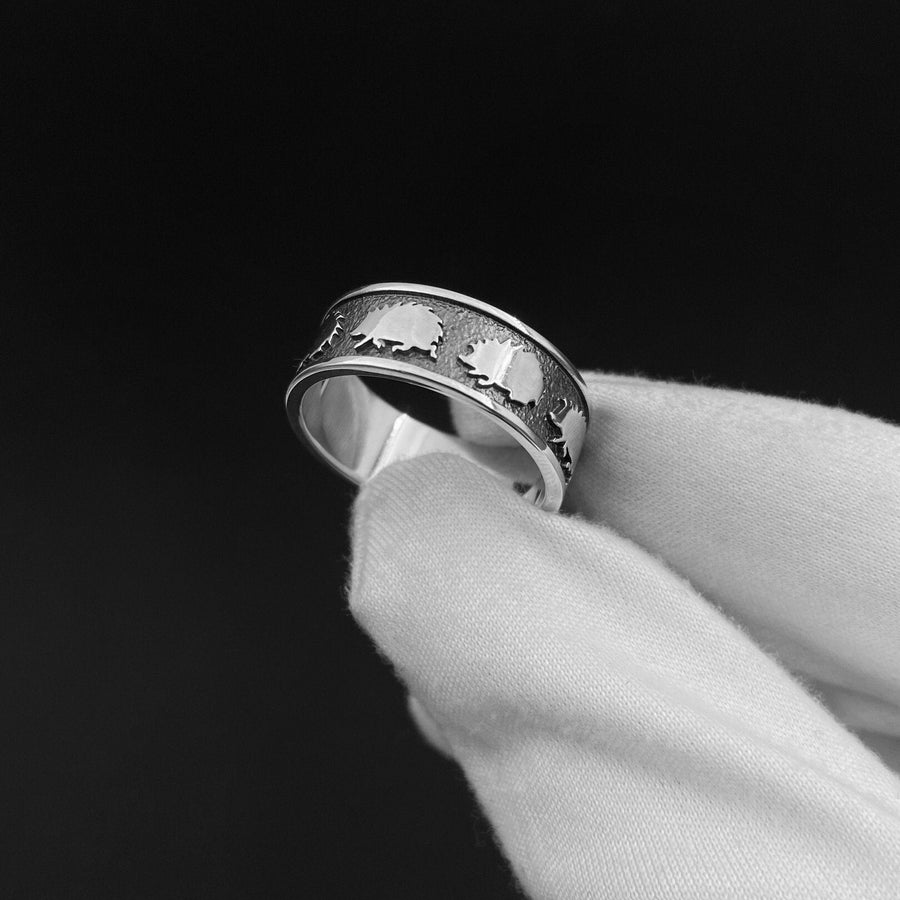 Sterling Silver Hedgehog Ring, Hedgehog Jewelry (etsy image id: 5589308860)