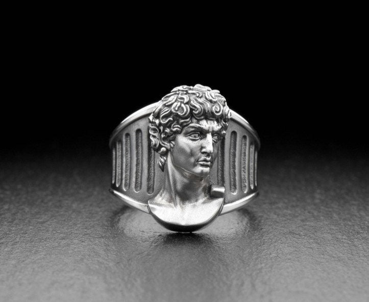 Sterling Silver David Sculpture Ring: Renaissance Art Jewelry (etsy image id: 5589643836)