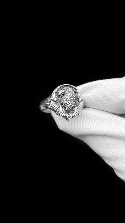 Oxidized Sterling Silver Raven Ring: Gothic Norse Bird Totem (etsy image id: 5592978899)