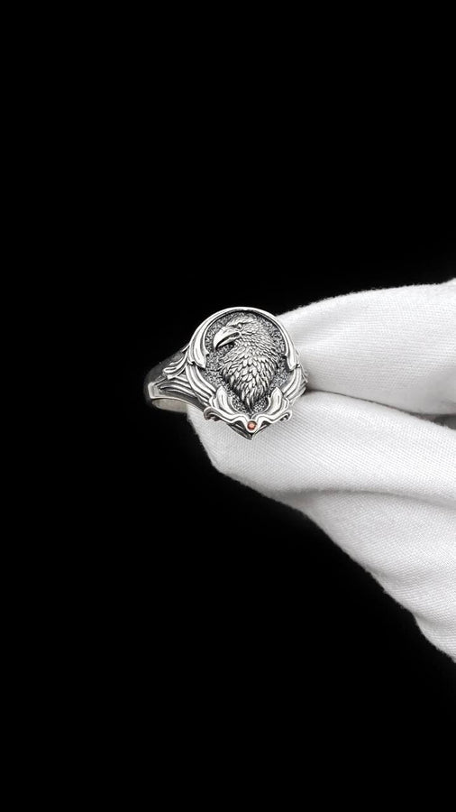 Oxidized Sterling Silver Raven Ring: Gothic Norse Bird Totem (etsy image id: 5544837350)