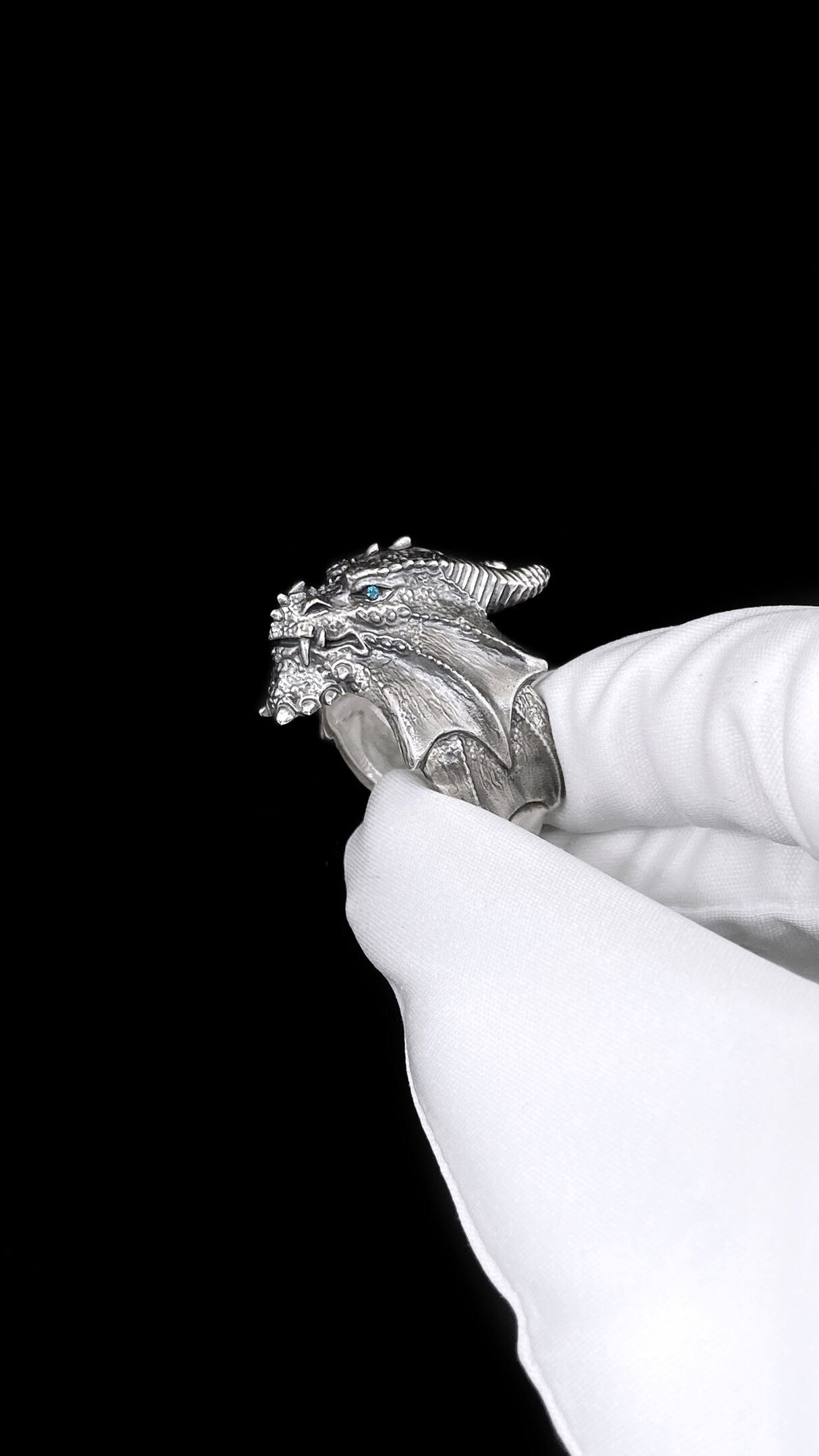 Sterling Silver Dragon Ring: Handmade Fantasy Jewelry __etsy:5632058793