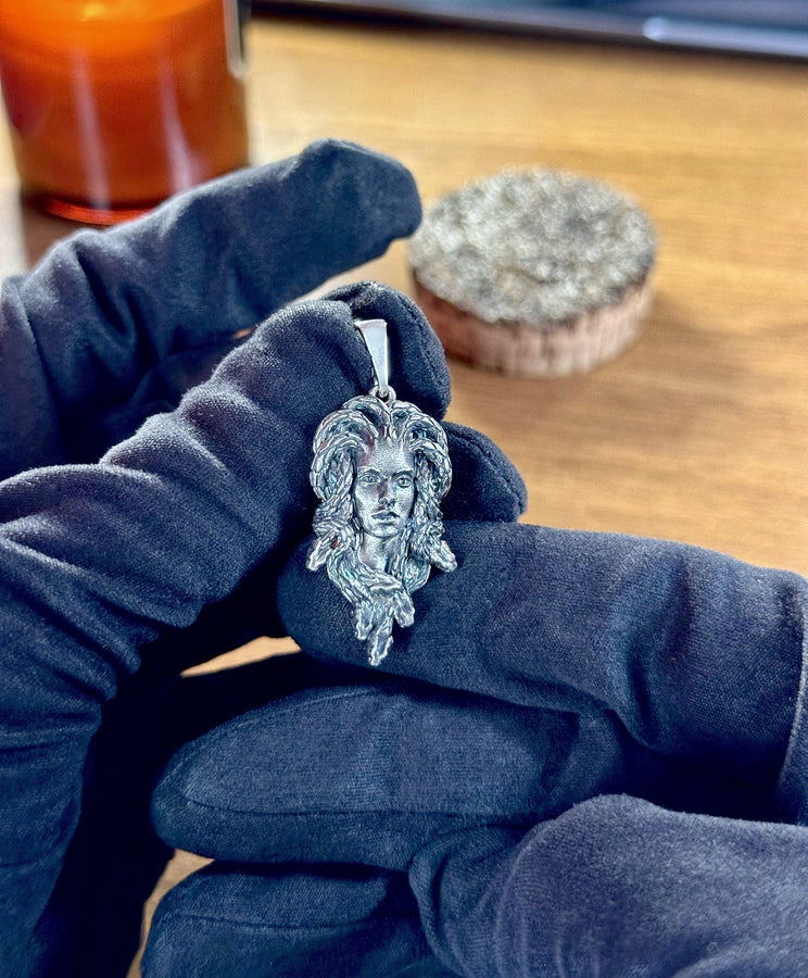 Sterling Silver Medusa Necklace: Handmade Gorgon Pendant, Ancient Greece Jewelry (etsy image id: 5634715683)