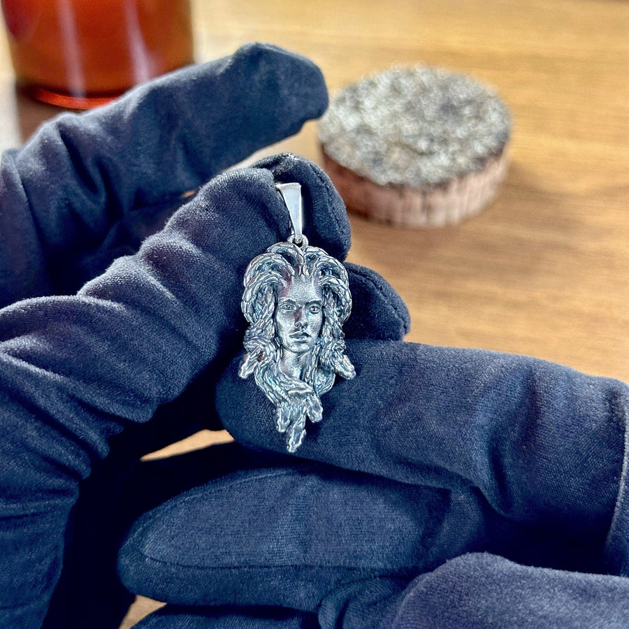 Sterling Silver Medusa Necklace: Handmade Gorgon Pendant, Ancient Greece Jewelry (etsy image id: 5634715683)