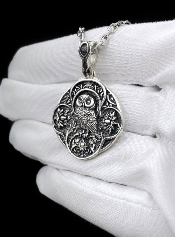 Whether you're drawn to gothic fashion or love adding a touch of mystery to your look, this pendant is a perfect choice. Surprise someone special with a unique and enchanting gift. The Silver Gothic Owl Pendant is ideal for those who appreciate the unconventional and have an eye for the extraordinary. (etsy image id: 5795434339)