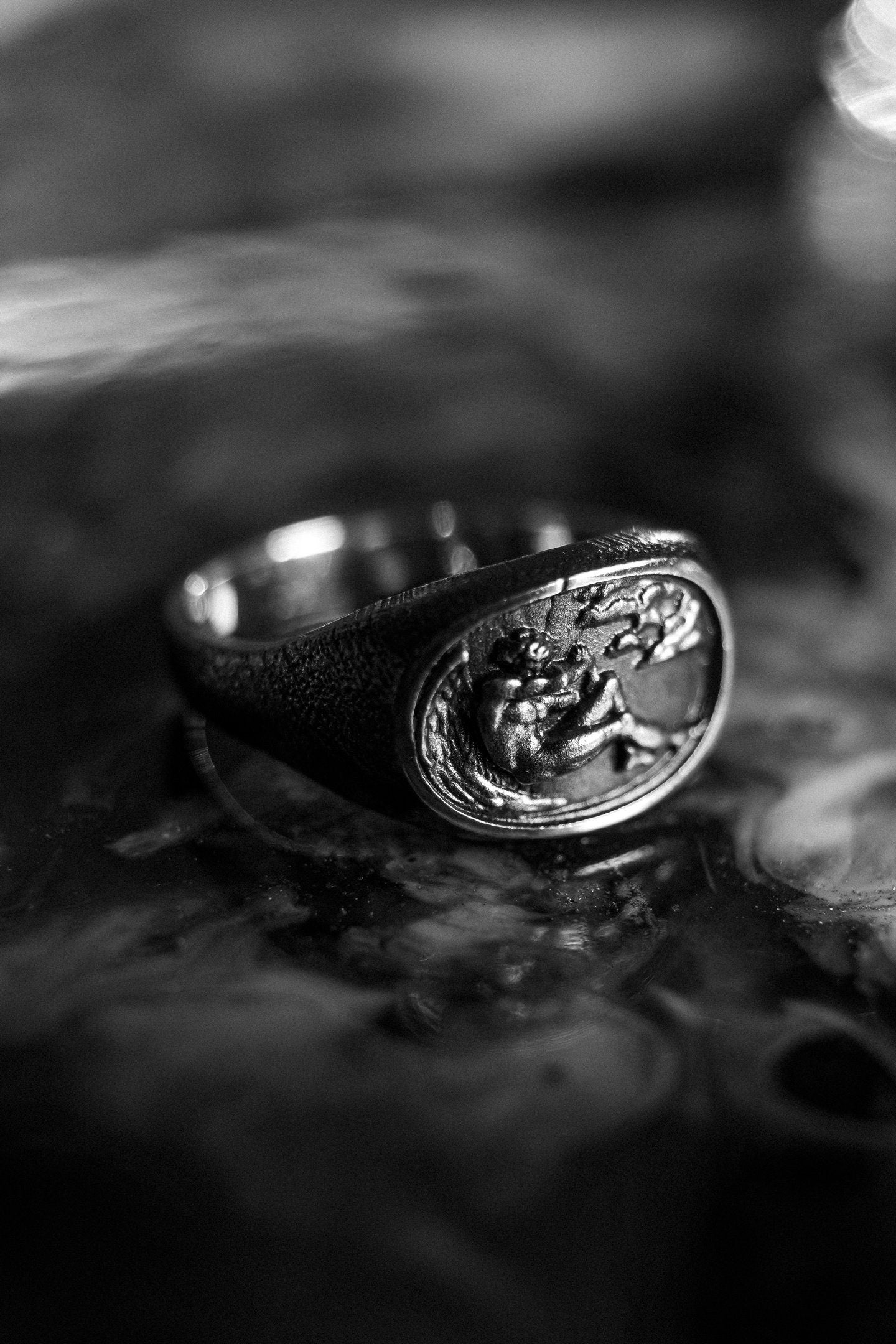 Oxidized Sterling Silver Fallen Angel Ring: Gothic Wearable Art (etsy image id: 5808470978)