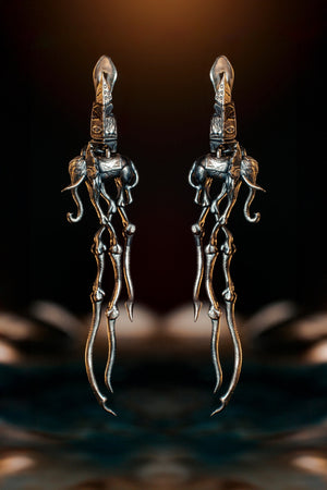 Sterling Silver Dali's Elephants Earrings: Gothic Art Jewelry (etsy image id: 5858902389)