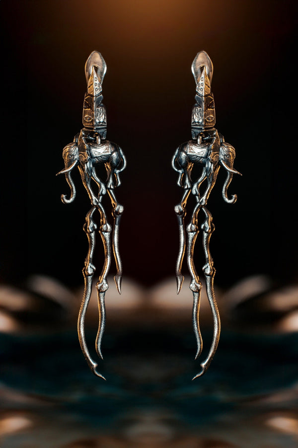 Sterling Silver Dali's Elephants Earrings: Gothic Art Jewelry (etsy image id: 5858902389)