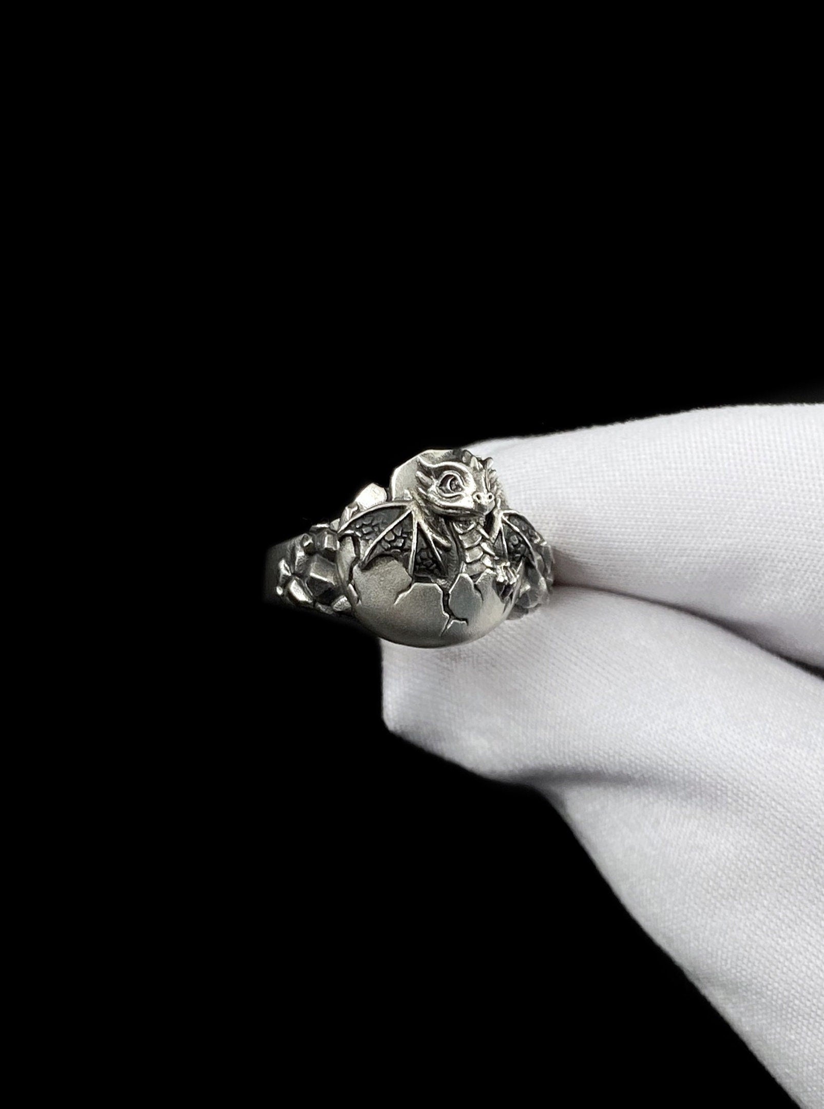 Sterling Silver Baby Dragon Ring: Handmade Fantasy Jewelry (etsy image id: 5996670268)