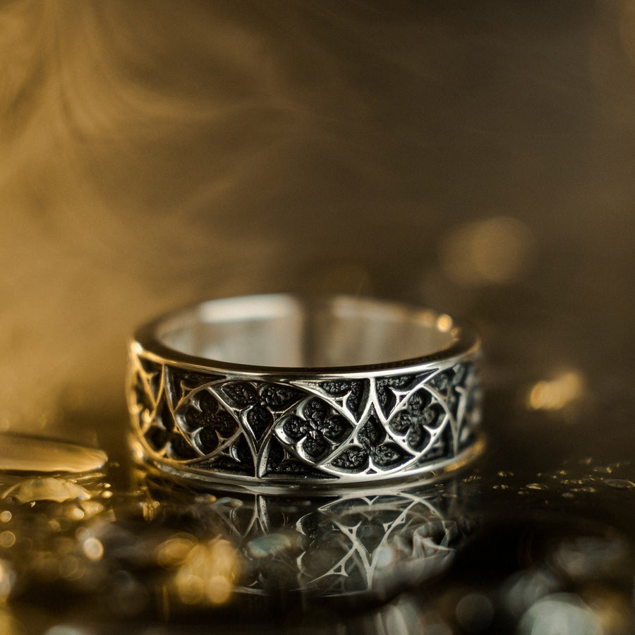 Handmade Oxidized Sterling Silver Gothic Ring: Medieval Band (etsy image id: 6115607604)