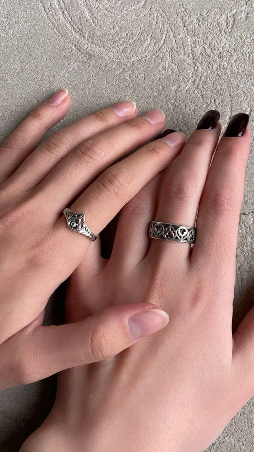 Handmade Oxidized Sterling Silver Gothic Ring: Medieval Jewelry (etsy image id: 7375527992)