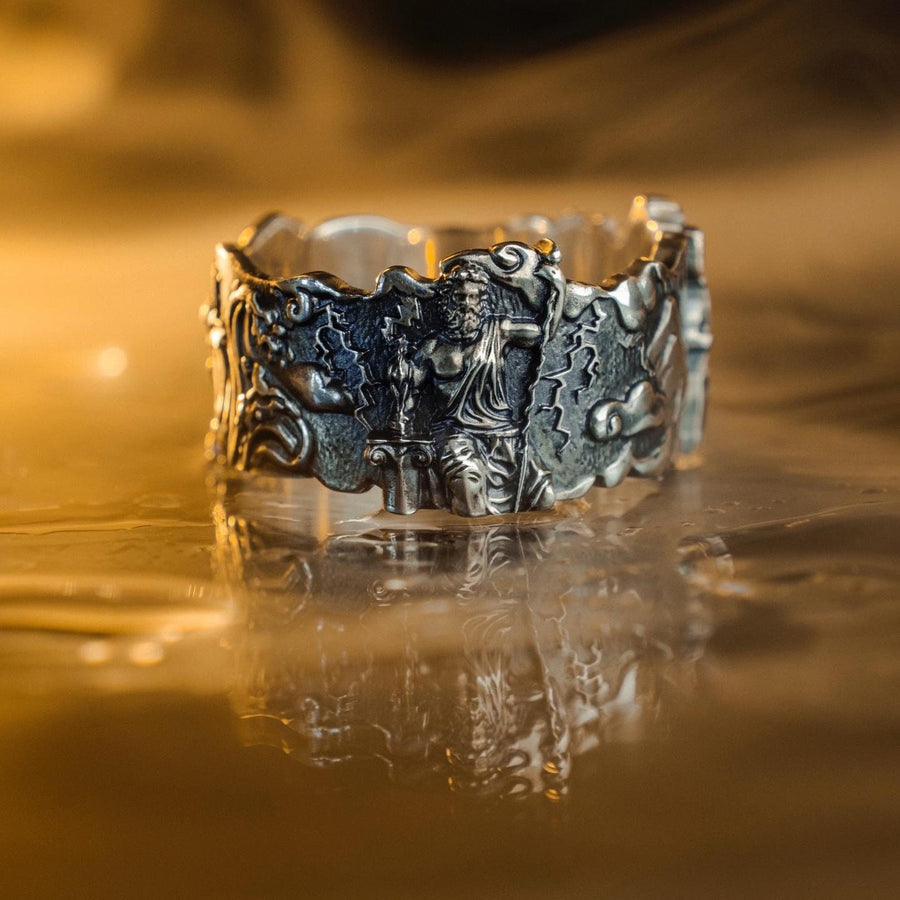 Sterling Silver Greek Gods Ring: Zeus, Poseidon, Hades Brutalist Jewelry (etsy image id: 6165057142)