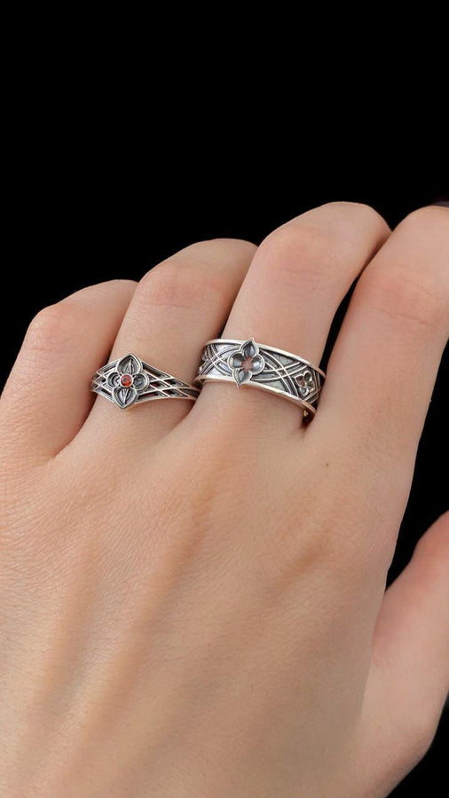 Sterling Silver Gothic Ring, Gemstone Ring, Handmade Goth Ring, Medieval Jewelry, Unique Wedding Ring, Holiday Gift, Vintage Ring, Gift Idea (etsy image id: 6997248198)