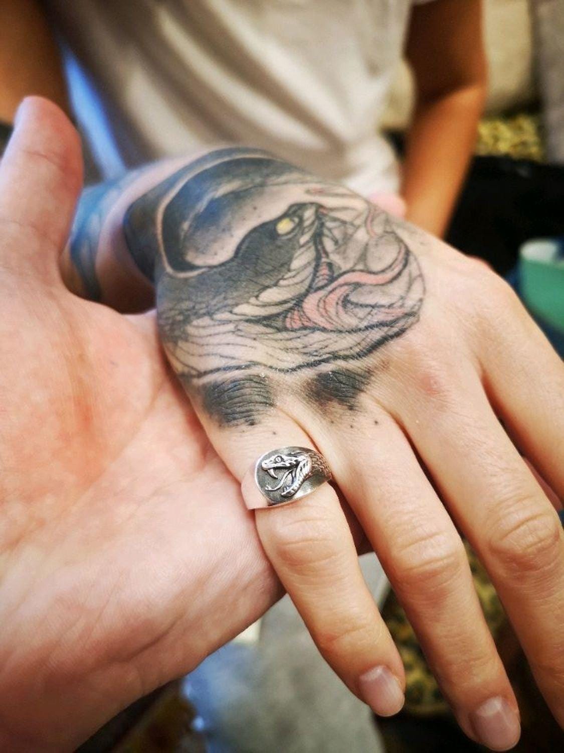 Sterling Silver Snake Signet Ring: Handmade Serpent Jewelry (etsy image id: 6514193930)