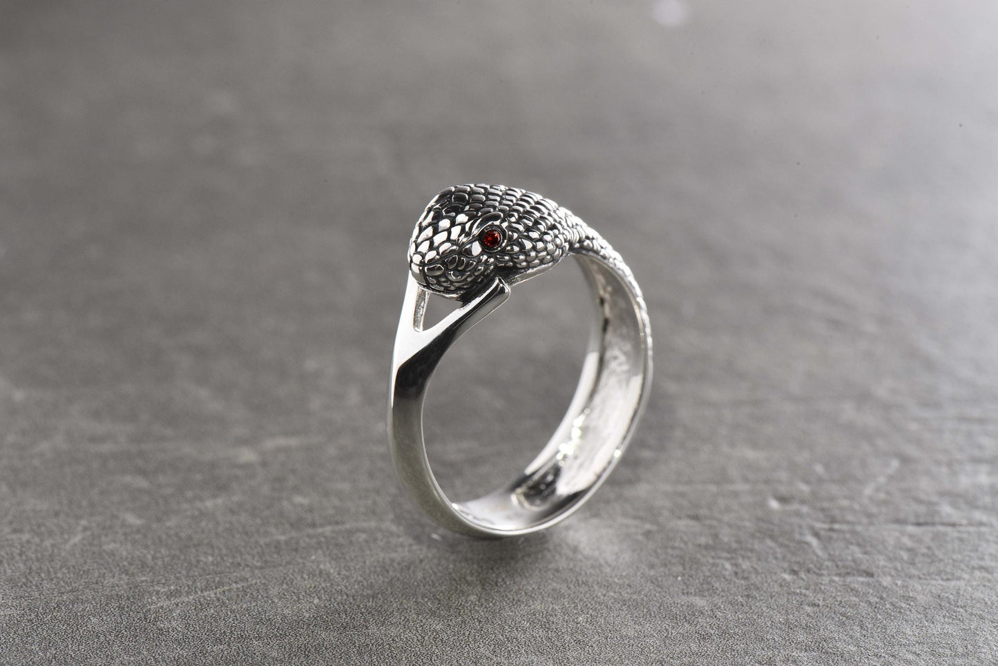 Sterling Silver Snake Ring: Handmade Serpent Jewelry (etsy image id: 6533283321)