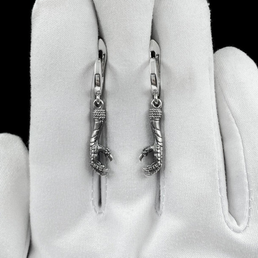 Sterling Silver Bird Claw Earrings, Gothic Earrings, Raven Talon Jewelry, Unique Silver Dangle Earrings, Animal Totem Gift, 925 Silver (etsy image id: 6941813984)