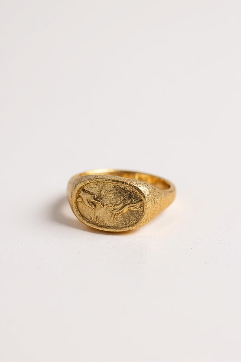 Sterling Silver Creation of Adam Ring, Michelangelo Inspired Jewelry, Handmade Art Ring, Antique Renaissance Wedding Band (etsy image id: 6942070192)