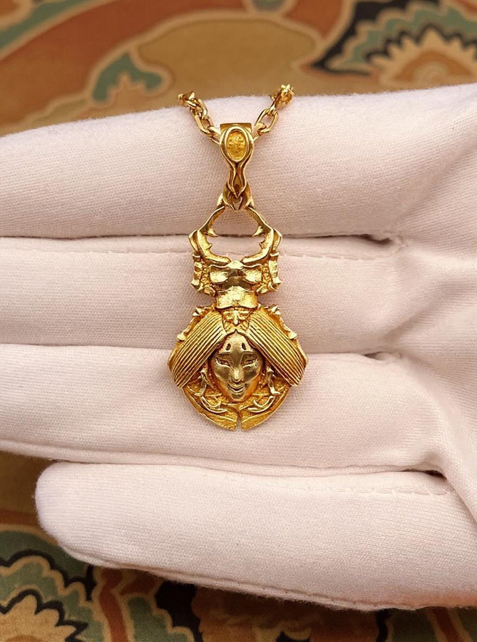 Sterling Silver Noh Mask Pendant: Handmade Japanese Jewelry (etsy image id: 5527534527)