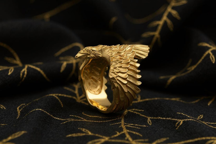 Crow silver ring	raven silver ring	crow jewelry	raven	crown	gothic	ring	bird (etsy image id: 4169867293)
