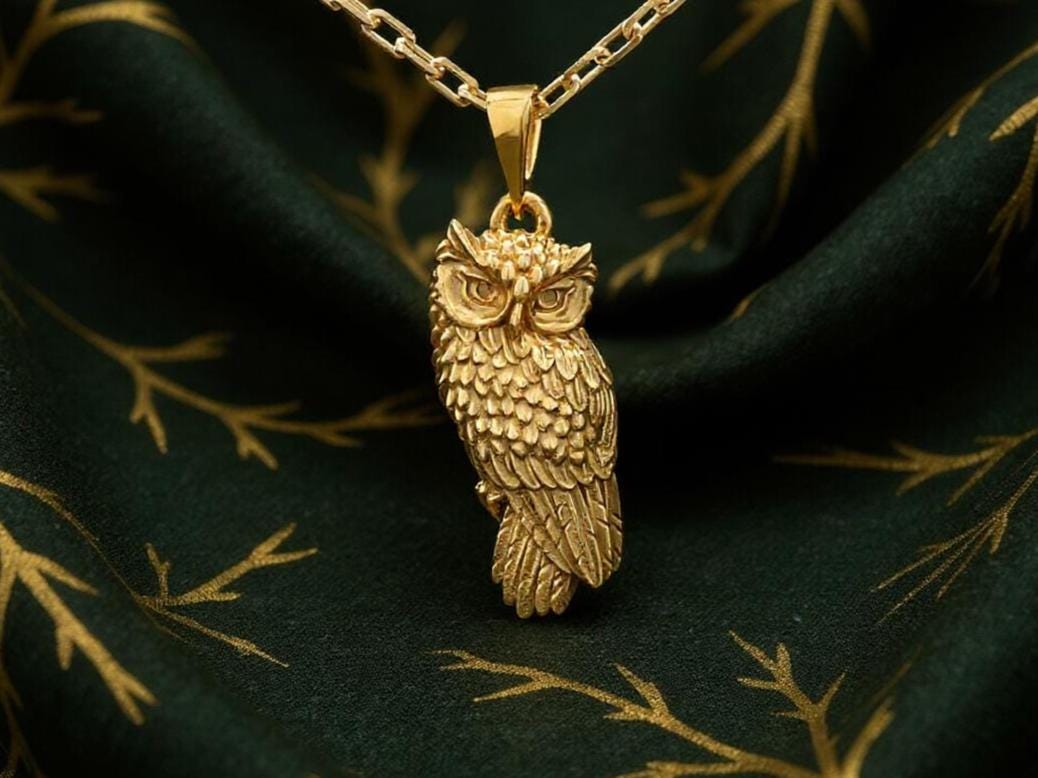 Sterling Silver Owl Pendant Necklace: Gothic Woodland Jewelry __etsy:6995689510