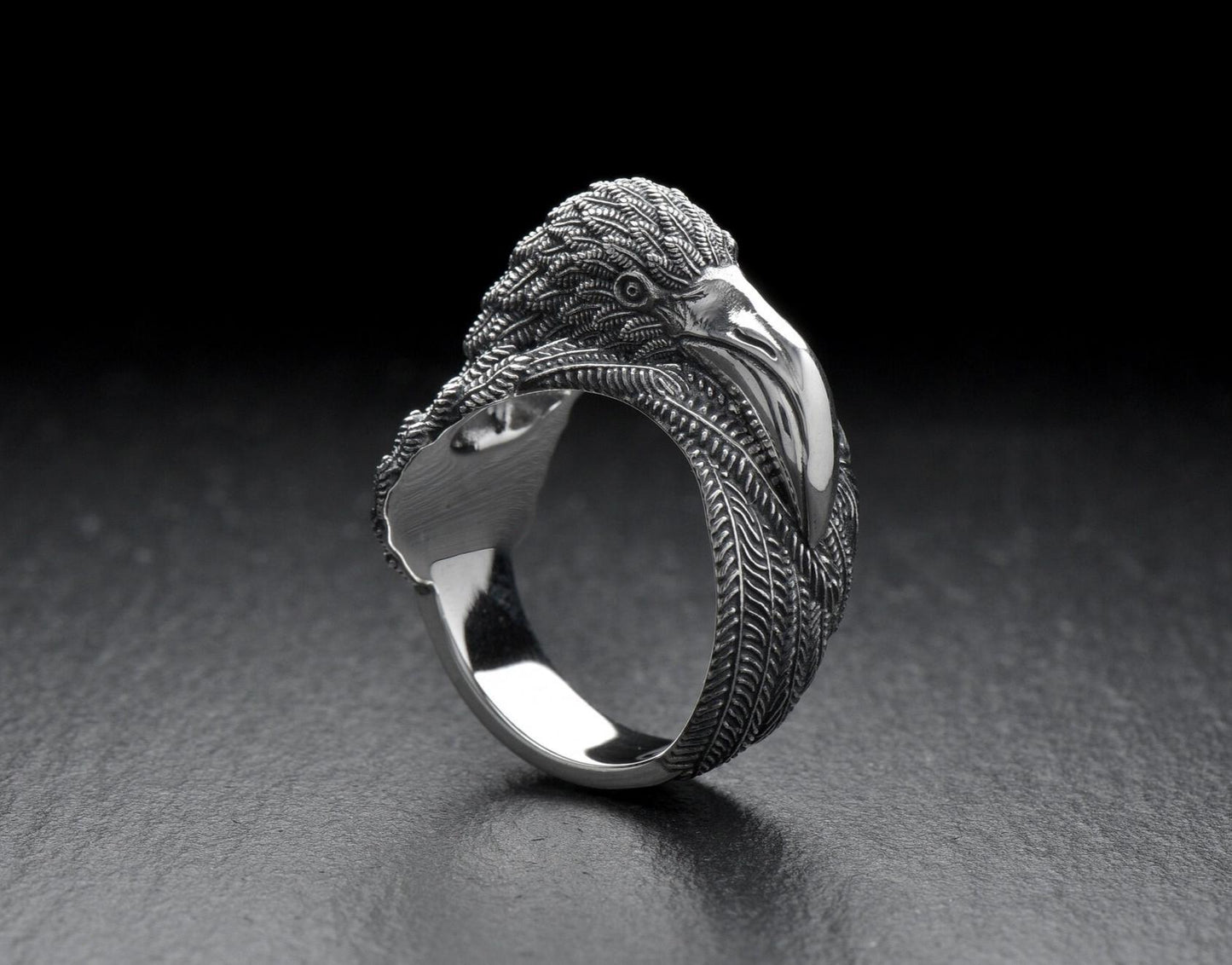 Transform your look instantly with our dazzling silver flamingo ring! Our fun, elegant design is crafted in high-quality sterling silver that's sure to stunning. (etsy image id: 6998402586)