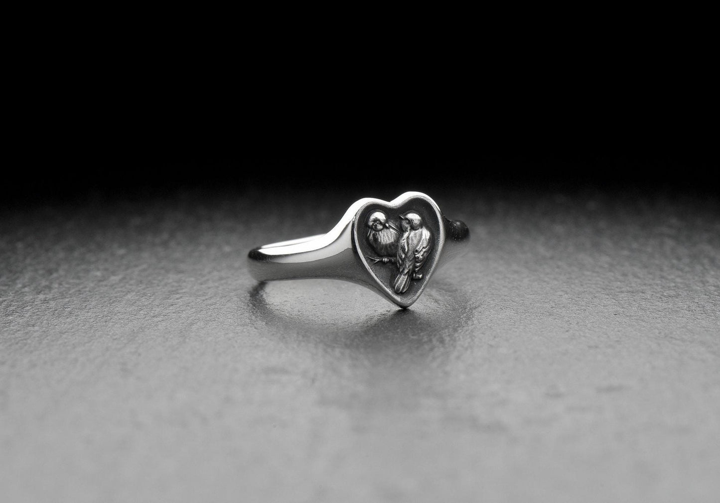 Delicate silver ring with the image of cute chickadees is the perfect accessory for all lovers of nature and animals! It will add a touch of playfulness and grace to any outfit, be it a casual look or an evening dress. (etsy image id: 7000369288)