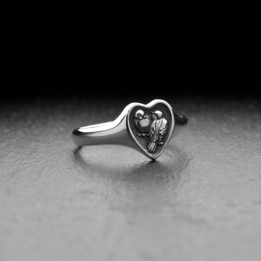 Delicate silver ring with the image of cute chickadees is the perfect accessory for all lovers of nature and animals! It will add a touch of playfulness and grace to any outfit, be it a casual look or an evening dress. (etsy image id: 7000369288)