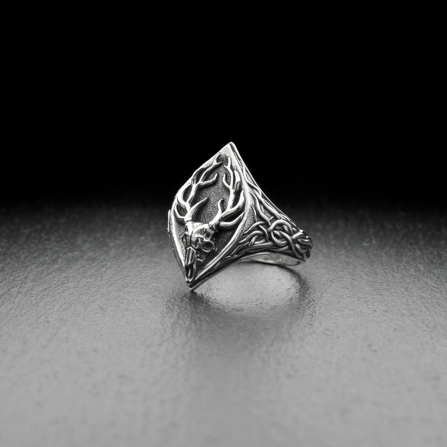 jewelry	gift for her	gift for him	skull ring	Skull	Ring Deer Skull	Ring Deer (etsy image id: 7029698601)