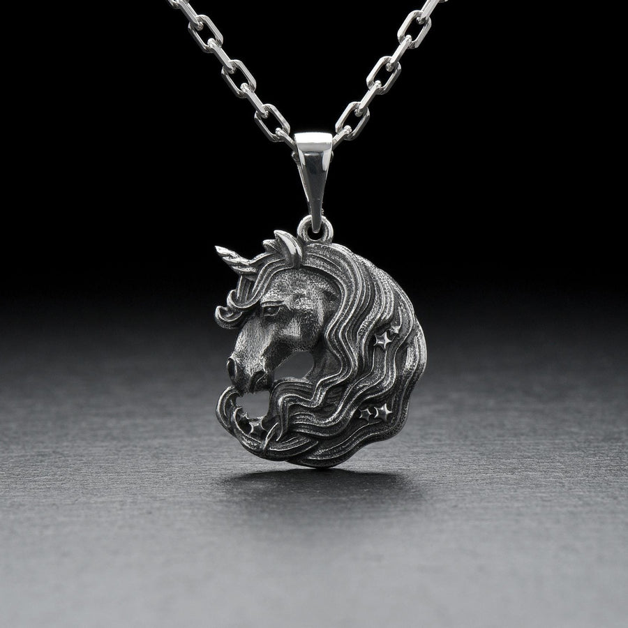 Sterling Silver Unicorn Pendant, Handmade Fantasy Necklace, Magical Animal Jewelry, Unicorn Lovers Gift, Mythical Creature Necklace (etsy image id: 7031445051)