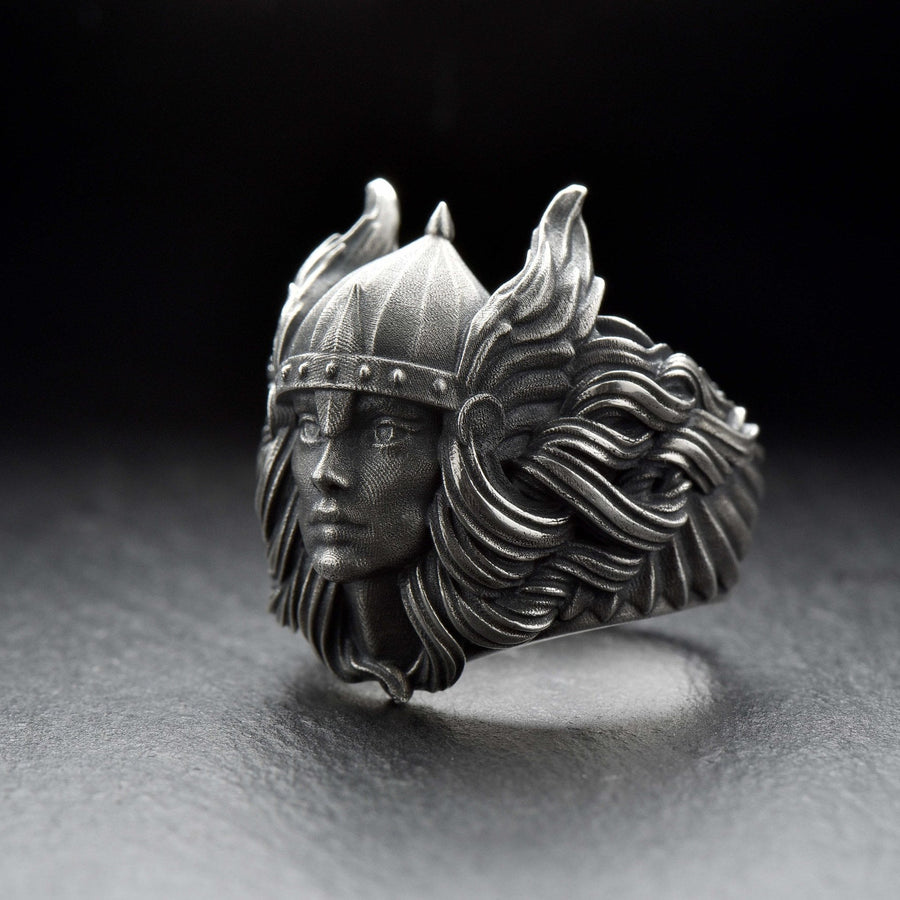 Crafted with care and precision, the Valkyrie Silver Ring is the perfect gift for the Viking warrior in your life. (etsy image id: 7043102433)