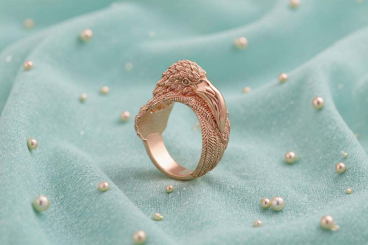 Oxidized Sterling Silver Flamingo Ring: Surreal Statement Jewelry (etsy image id: 7046319061)
