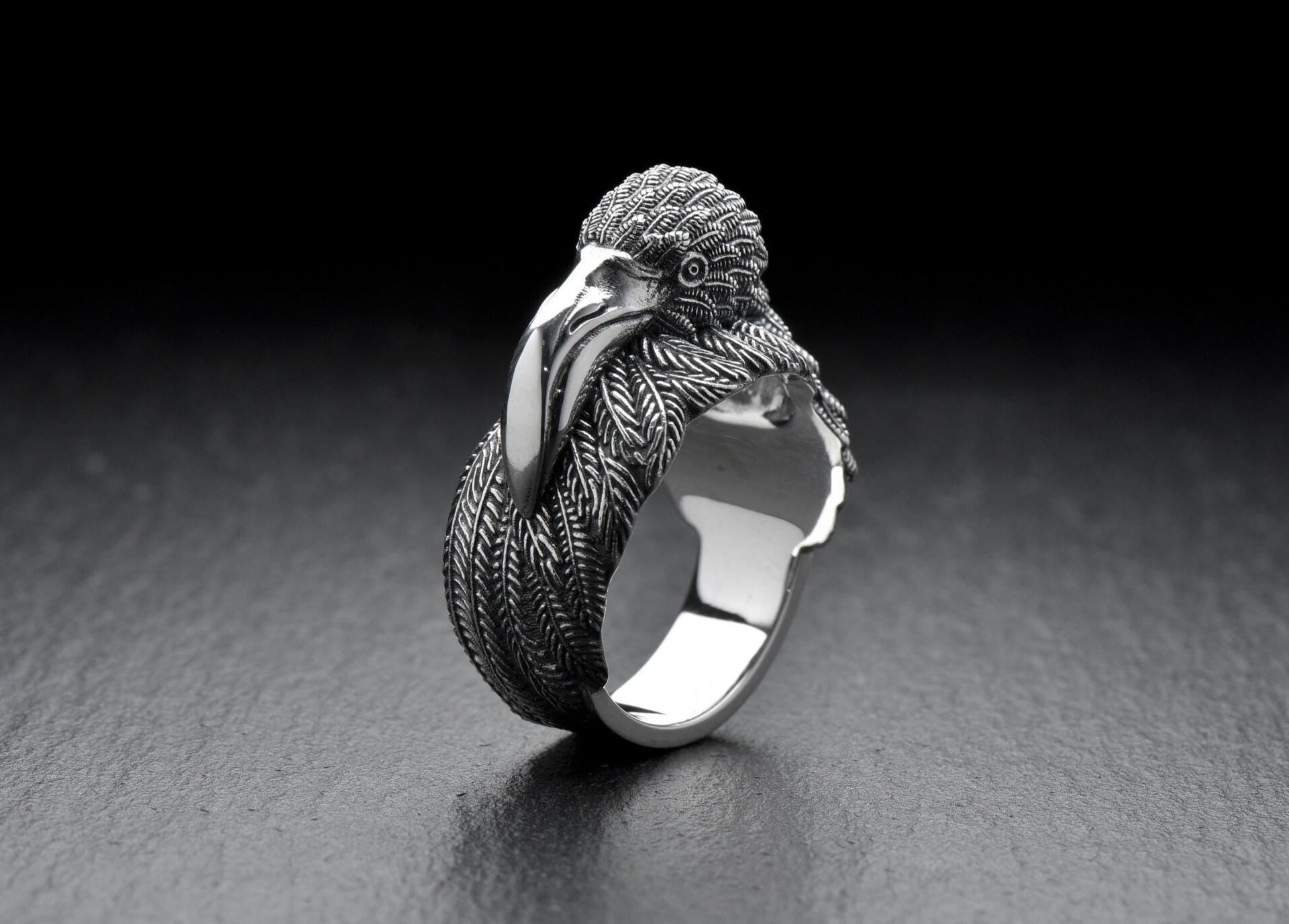 Flamingo jewelry	Flamingo gift	Flamingo	tropical bird ring	gift for her	pink flamingo	flamingo ring silver (etsy image id: 7046377853)
