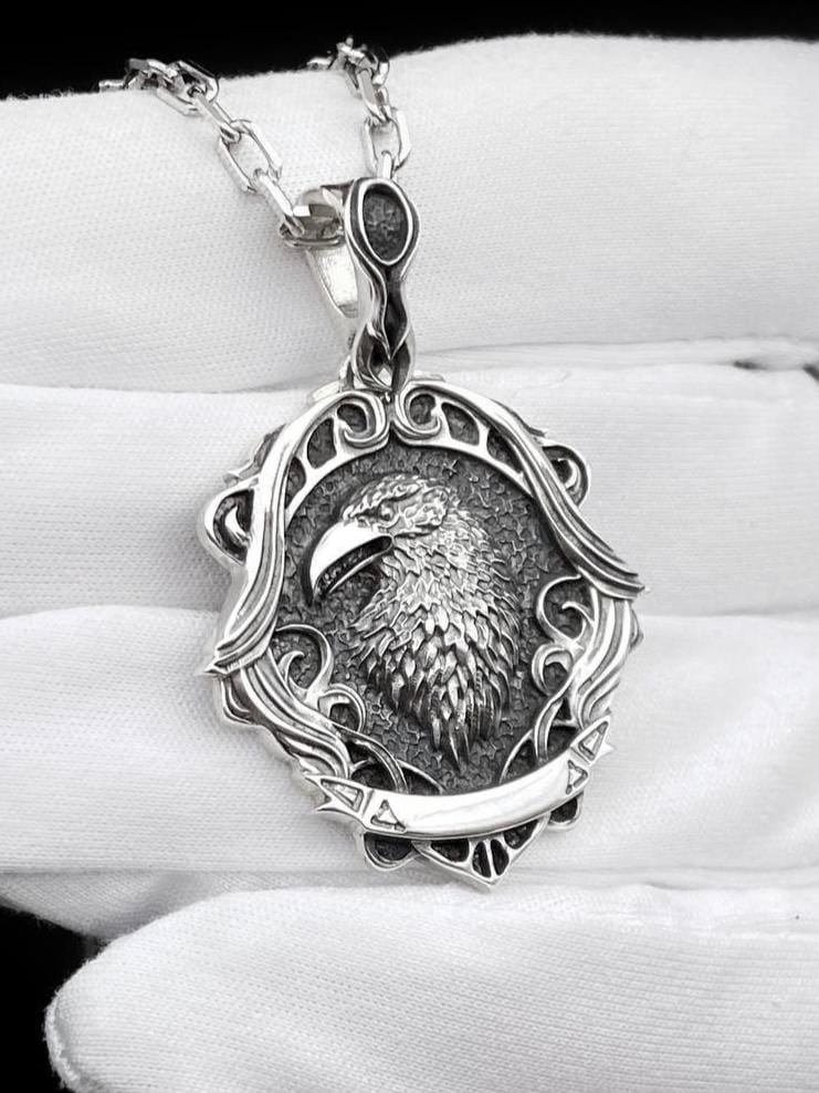 Gothic Raven Pendant Necklace: Sterling Silver Victorian Occult Jewelry (etsy image id: 7046786345)